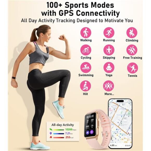 Smart Watch Health Fitness Tracker with 24/7 Heart Rate  Sleep Monitor - Picture 5 of 8